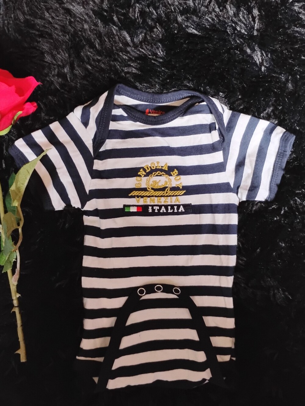 Seeking Italian: "Gondola Boy" Italia Striped Onsie (0-6mo)